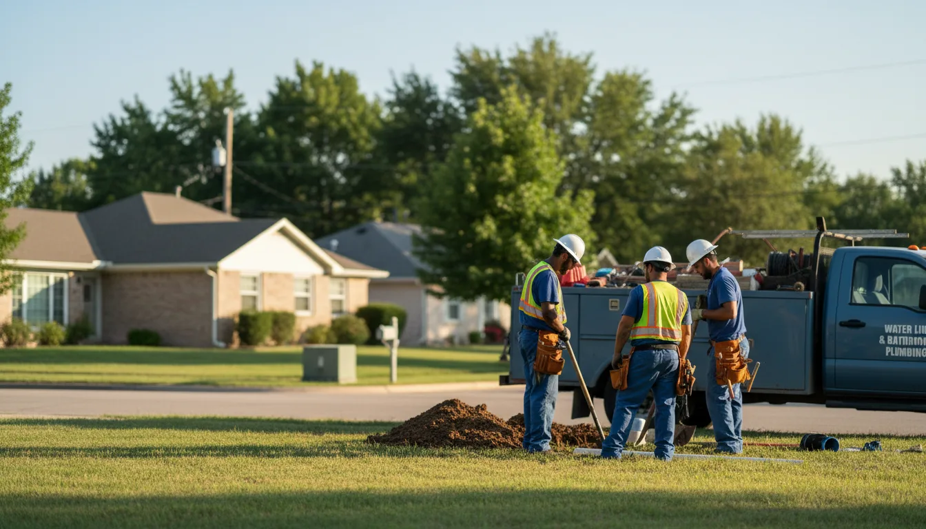 Residential water line and bathroom plumbing service in Mclean, TX